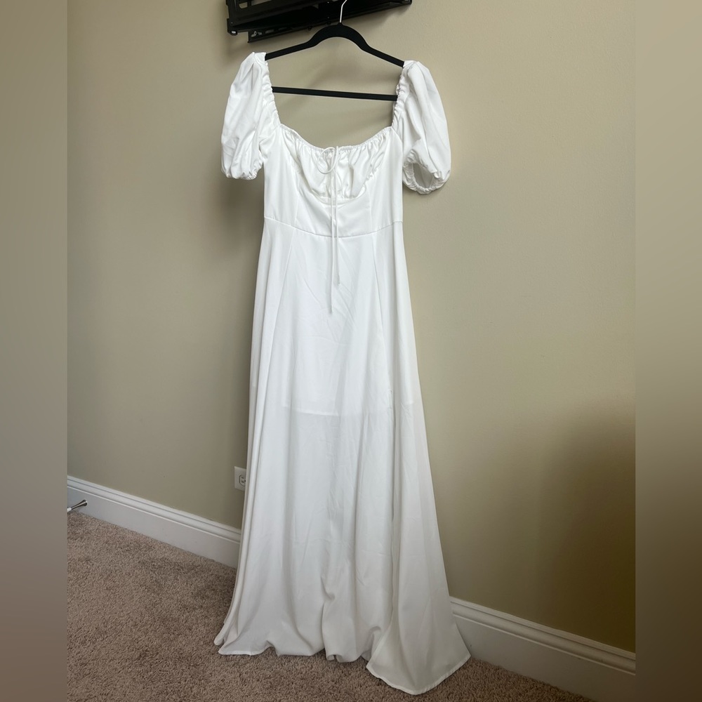White Satin Dress